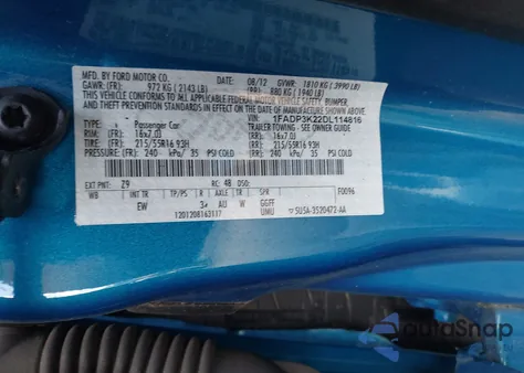 2013 Ford Focus Se z USA, uszkodzony, nr VIN 1FADP3K22DL114816